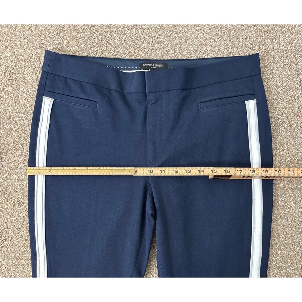 Banana Republic Women's Navy Track Inspired Sloan Style Trouser Pants Size 12 - Picture 7 of 8
